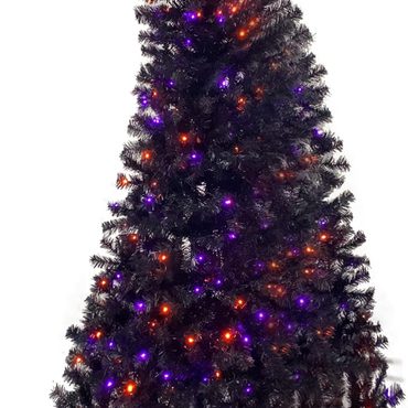 Revolutionary True Basics 7ft Black Christmas Tree for Halloween Christmas (Black) Functional