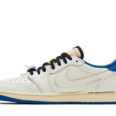 Limited Direct Source Fragment Design x Travis Scott x Jordan 1 Low OG SP 'Sail Military Blue' Enhanced