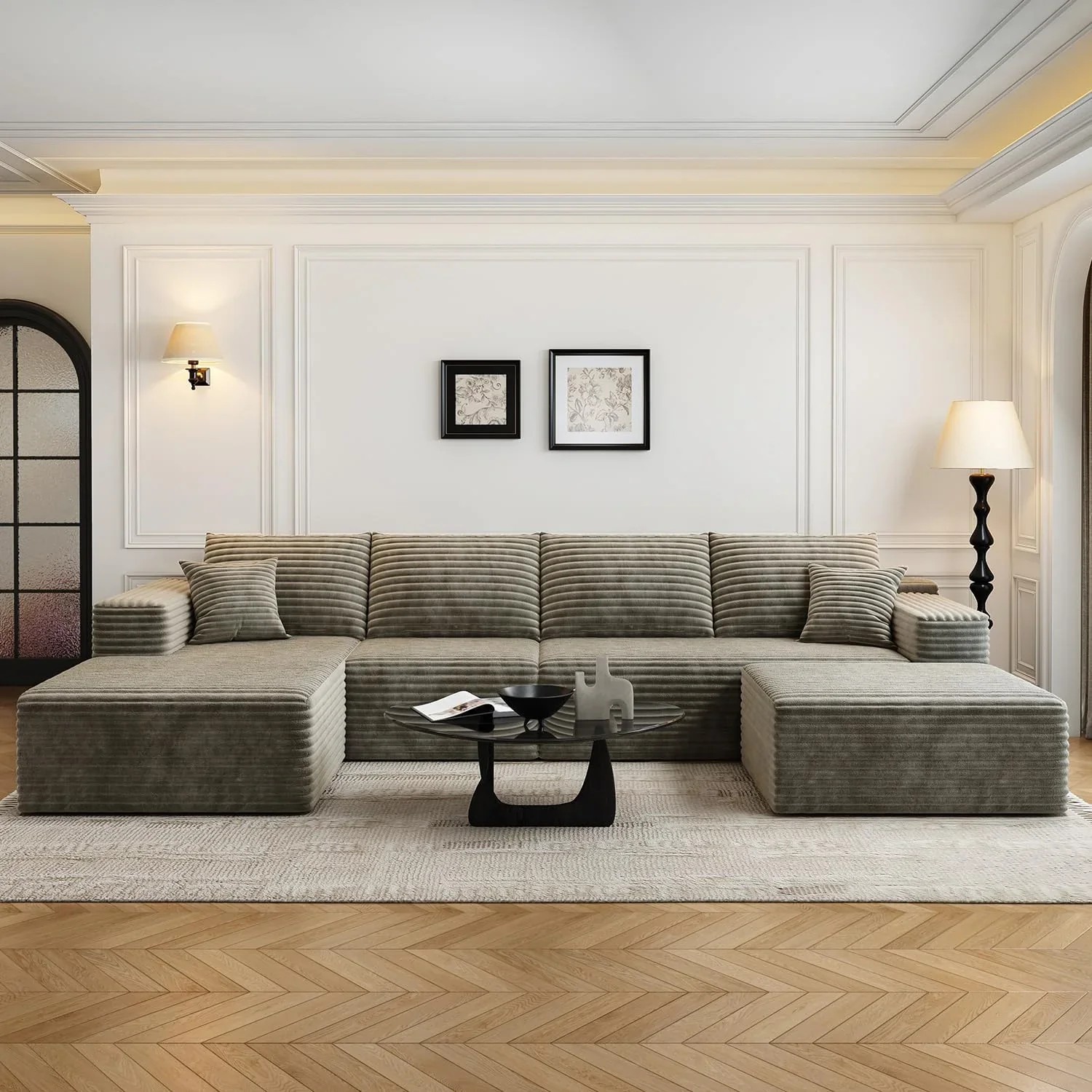 Durable Smart Pick 5" Cloud Modular Sectional Sofa L-Shape Chaise Deep Seat Black Left Facing Reliable