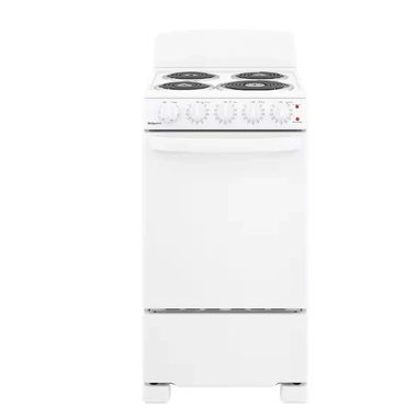 2026 Debut Standard Goods 20 in. 4 Burner Element Free-Standing Electric Range in White Functional
