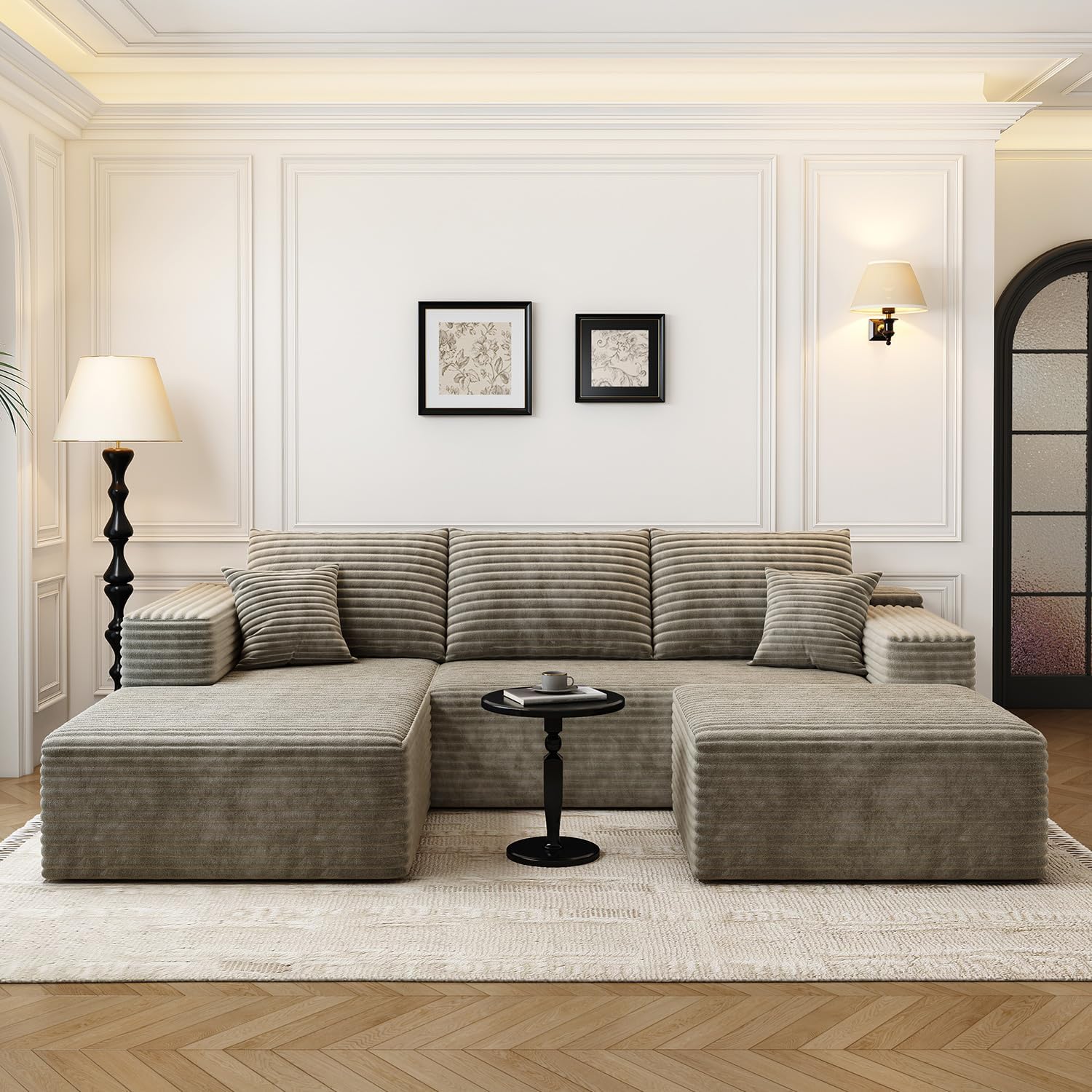 Durable Smart Pick 5" Cloud Modular Sectional Sofa L-Shape Chaise Deep Seat Black Left Facing Reliable